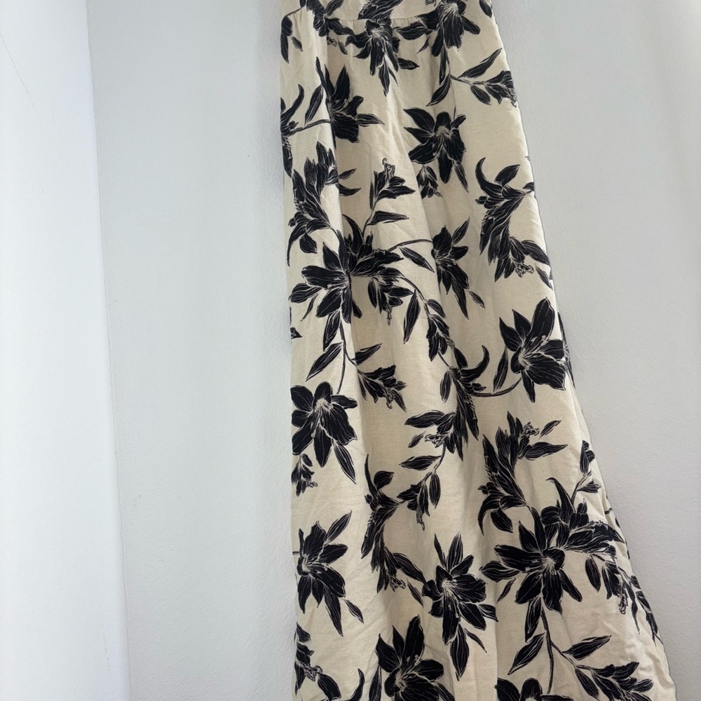 NWT Linen Tropical Neutral Maxi Dress - Picture 12 of 13